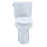 TOTO Drake II Two-Piece Elongated 1.28 GPF Universal Height Toilet with CEFIONTECT, Cotton White, Vitreous China, CST454CEFG#01