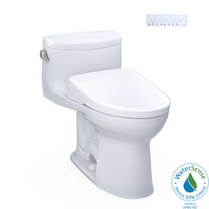 Alternate Image for TOTO WASHLET+ Supreme II One-Piece Elongated 1.28 GPF Toilet and WASHLET+ S7A Contemporary Bidet Seat, Cotton White, Vitreous China|Plastic, MW6344736CEFG#01