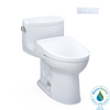 TOTO WASHLET+ Supreme II One-Piece Elongated 1.28 GPF Toilet and WASHLET+ S7A Contemporary Bidet Seat, Cotton White, Vitreous China|Plastic, MW6344736CEFG#01