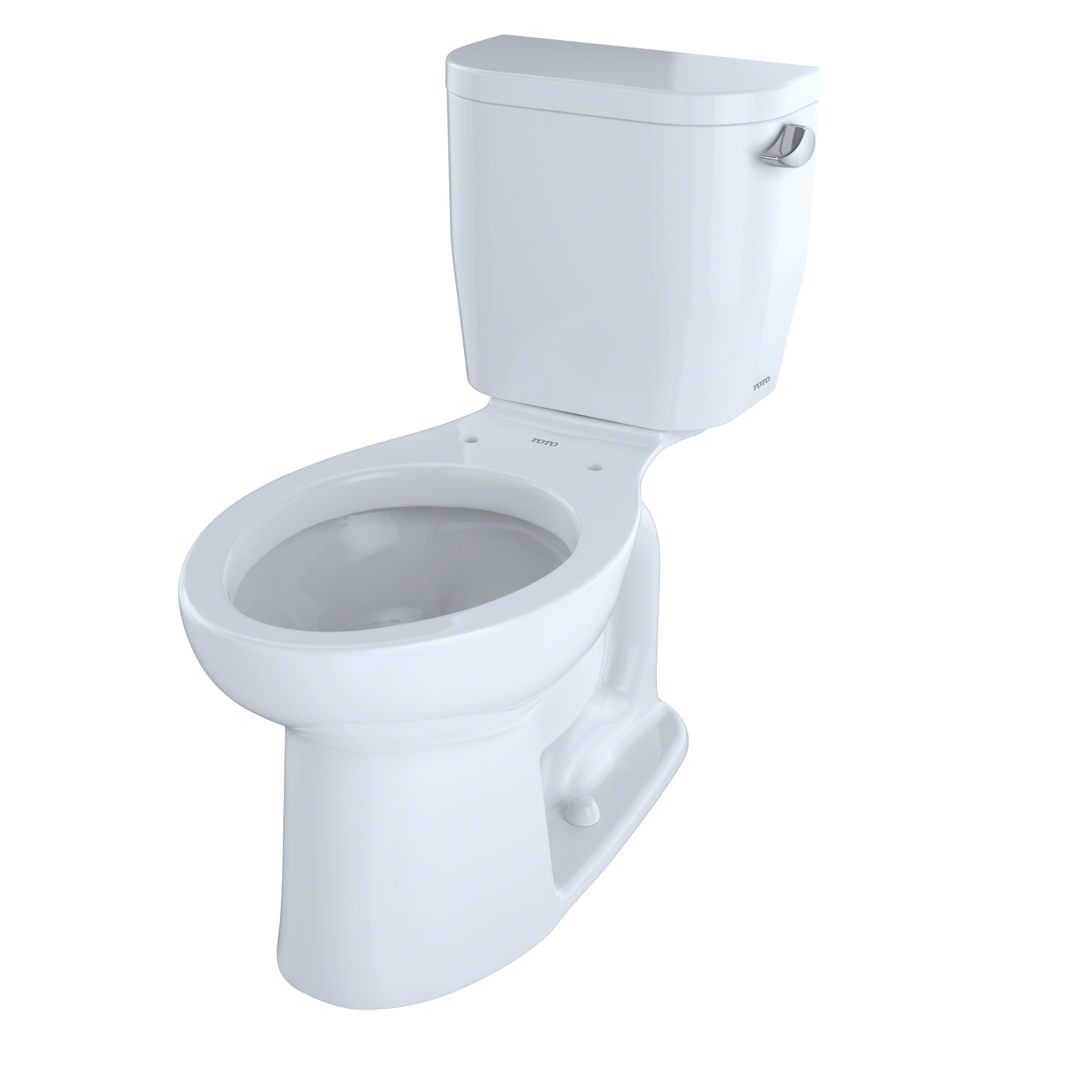 TOTO Entrada Two-Piece Elongated 1.28 GPF Universal Height Toilet with Right-Hand Trip Lever, Cotton White, Vitreous China, CST244EFR#01