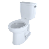 TOTO Entrada Two-Piece Elongated 1.28 GPF Universal Height Toilet with Right-Hand Trip Lever, Cotton White, Vitreous China, CST244EFR#01