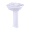 TOTO Whitney Oval Pedestal Bathroom Sink for Single Hole Faucets, Cotton White, Vitreous China, LPT754#01