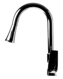 ALFI brand 1.8 GPM Lever Gooseneck Spout Touch Kitchen Faucet, Modern, Gray, Pull Down, Polished Chrome, ABKF3889-PC