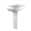 TOTO Supreme Oval Basin Pedestal Bathroom Sink with CEFIONTECT for 4 Inch Center Faucets, Cotton White, Vitreous China, LPT241.4G#01