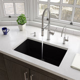 ALFI brand 30" Under Mount Fireclay Kitchen Sink, Black Matte, No Faucet Hole, AB3018UD-BM