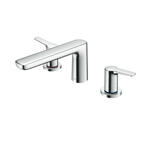 TOTO GS Two-Handle Deck-Mount Roman Tub Filler Trim, Polished Chrome, Brass, TBG03201U#CP