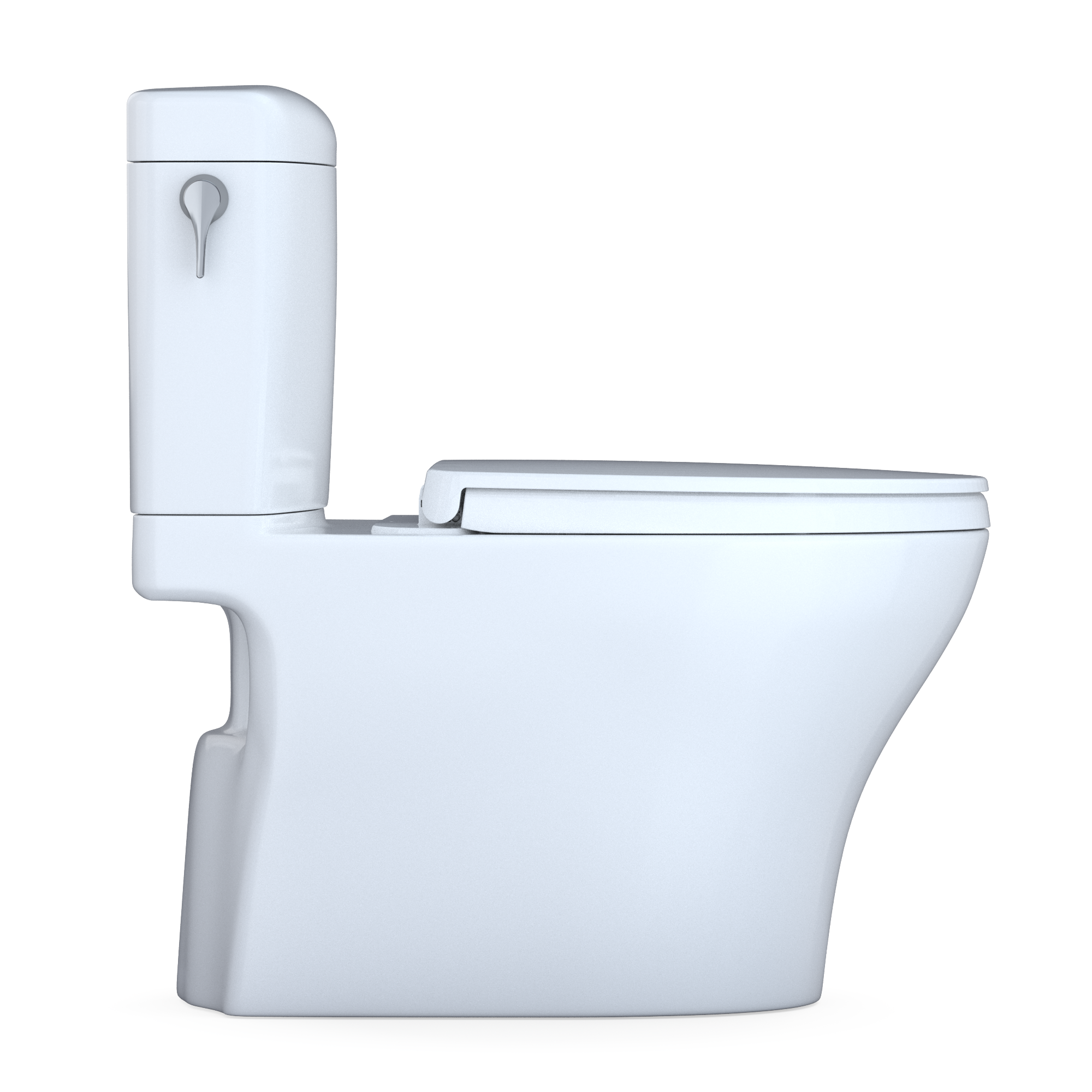 TOTO Aquia IV Cube Two-Piece Elongated Dual Flush 1.28 and 0.9 GPF Universal Height Toilet with CEFIONTECT, WASHLET+ Ready, Cotton White, Vitreous China, MS436124CEMFGN#01