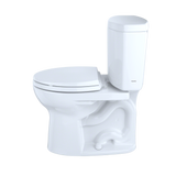 TOTO Drake II Two-Piece Round 1.28 GPF Universal Height Toilet with CEFIONTECT and Right-Hand Trip Lever, Cotton White, Vitreous China, CST453CEFRG#01