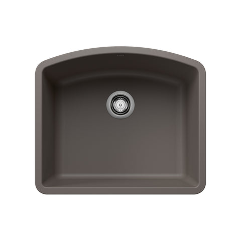 Blanco Diamond 24" Undermount Silgranit Kitchen Sink, Volcano Gray, No Faucet Hole, 443098