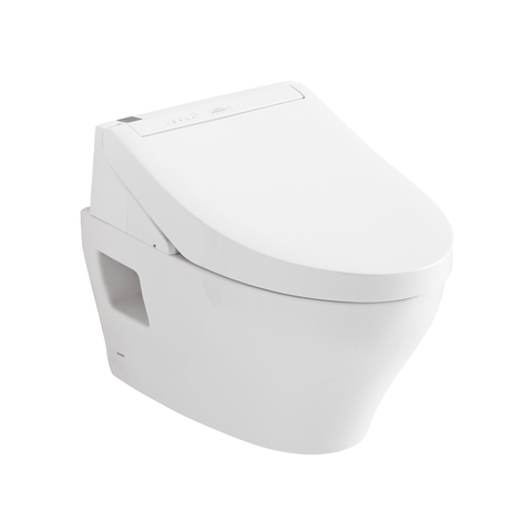 TOTO WASHLET+ EP Wall-Hung Elongated Toilet and WASHLET C5 Bidet Seat and DuoFit In-Wall 0.9 and 1.28 GPF Dual-Flush Tank System, Matte Silver, Vitreous China|Plastic, CWT4283084CMFG#MS