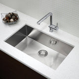 Blanco Quatrus 32" Undermount Stainless Steel Kitchen Sink, Satin Polish, 18 Gauge, No Faucet Hole, 443052