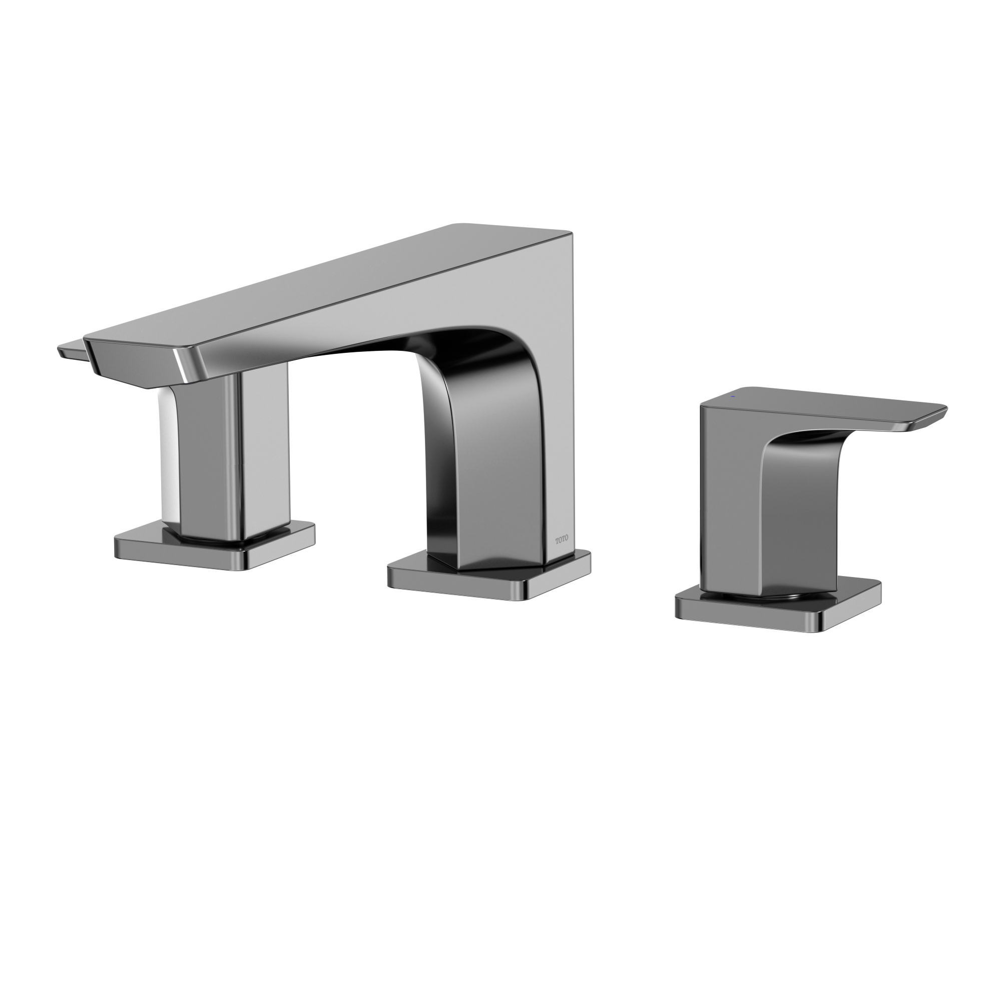 TOTO GE Two-Handle Deck-Mount Roman Tub Filler Trim, Polished Chrome, Brass, TBG07201U#CP