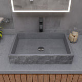 Alternative View of ALFI brand 24" x 15.6" Rectangle Above Mount Concrete Bathroom Sink, Gray Matte, No Faucet Hole, ABCO24R