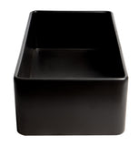 ALFI brand 36" Fireclay Farmhouse Sink, Black Matte, No Faucet Hole, ABF3618-BM