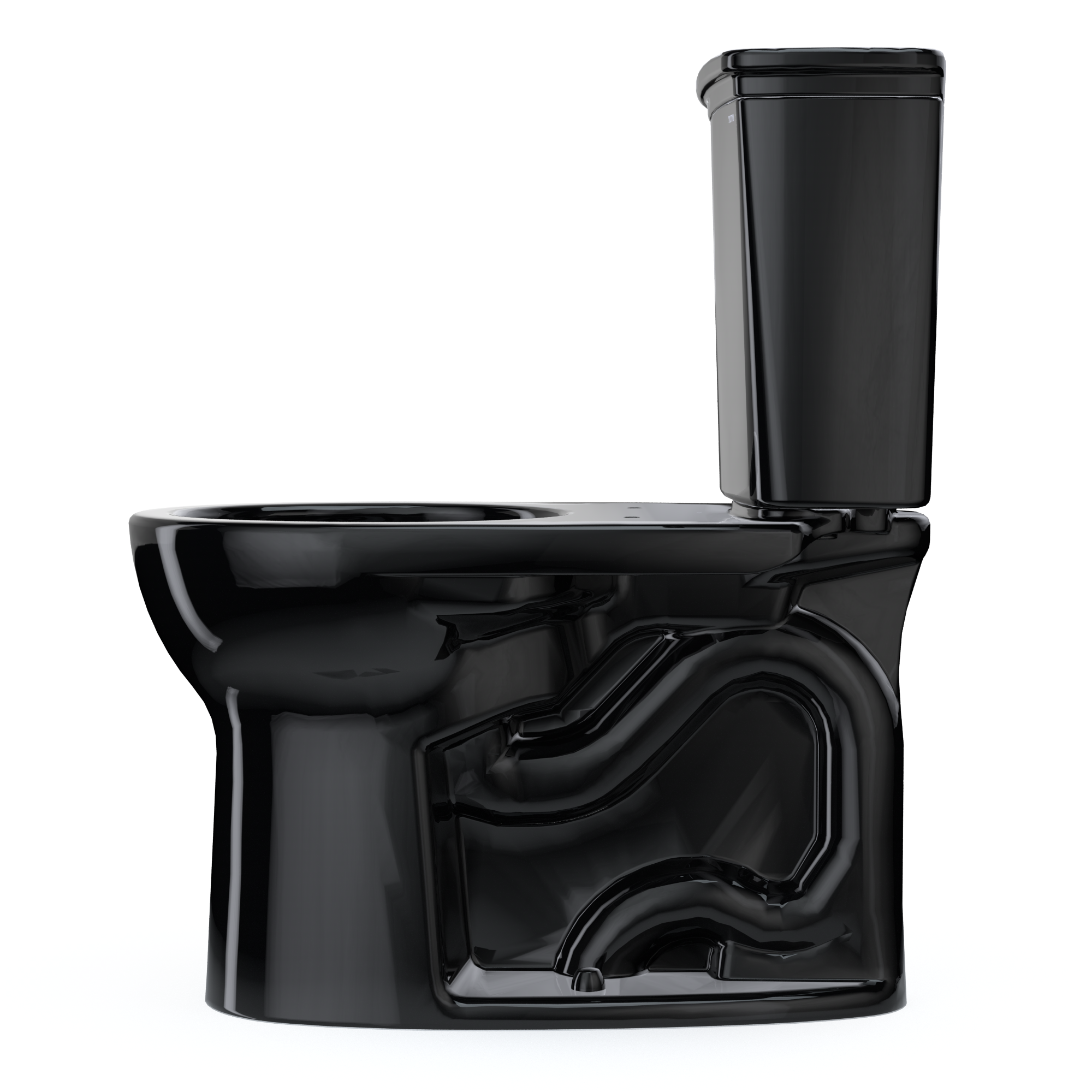 TOTO Drake Transitional Two-Piece Round 1.28 GPF Universal Height TORNADO FLUSH Toilet, Ebony, Vitreous China, CST785CEF#51