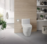 TOTO Nexus 1G One-Piece Elongated 1.0 GPF Universal Height Toilet with CEFIONTECT and SS124 SoftClose Seat, WASHLET+ Ready, Cotton White, Vitreous China, MS642124CUFG#01