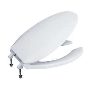 Alternate Image for TOTO Elongated Open Front Commerical Toilet Seat with Lid, Cotton White, Polypropylene, SC134#01