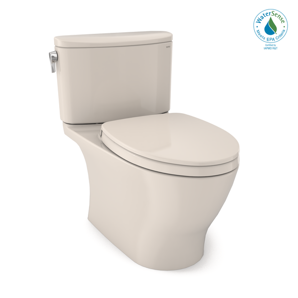 TOTO Nexus 1G Two-Piece Elongated 1.0 GPF Universal Height Toilet with CEFIONTECT and SS124 SoftClose Seat, WASHLET+ Ready, Sedona Beige, Vitreous China, MS442124CUFG#12