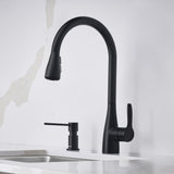 Blanco Atura Pull-Down Dual-Spray Kitchen Faucet, Matte Black, 1.5 GPM, Brass, 443027