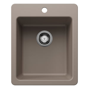 Alternate Image for Blanco Liven 17" Rectangle Silgranit Bar/Prep Sink, Truffle, 1 Faucet Hole, 443238