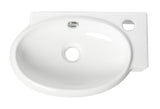 ALFI brand 16.75" x 10.38" Oval Wall Mount Porcelain Bathroom Sink, White, 1 Faucet Hole, ABC117