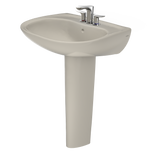 TOTO Prominence Oval Basin Pedestal Bathroom Sink with CeFiONtect for 4 inch Center Faucets, Bone, Vitreous China, LPT242.4G#03