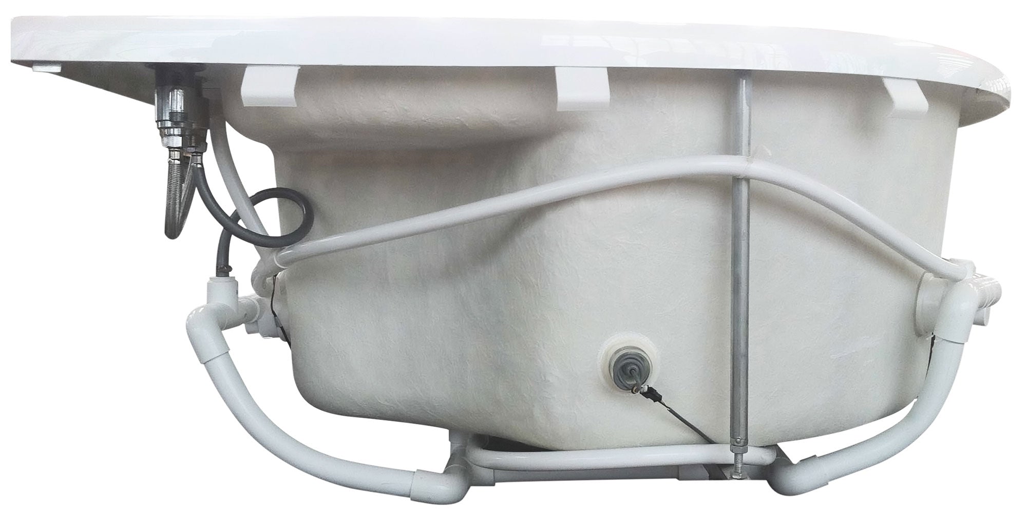 Eago 71" Acrylic Corner Neo-angle Round Bathtub, White, AM124ETL-L