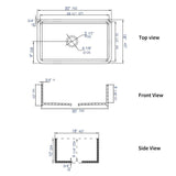 ALFI brand 30" Fireclay Farmhouse Sink, Gray Matte, No Faucet Hole, ABF3018-GM