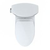 TOTO Vespin II Two-Piece Elongated 1.28 GPF Universal Height Toilet with CEFIONTECT and SS124 SoftClose Seat, WASHLET+ Ready, Cotton White, Vitreous China|Plastic, MS474124CEFG#01