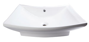 Alternate Image for Eago 28.38" x 19.63" Rectangle Above Mount Porcelain Bathroom Sink, White, 1 Faucet Hole, BA142