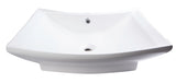 Eago 28.38" x 19.63" Rectangle Above Mount Porcelain Bathroom Sink, White, 1 Faucet Hole, BA142