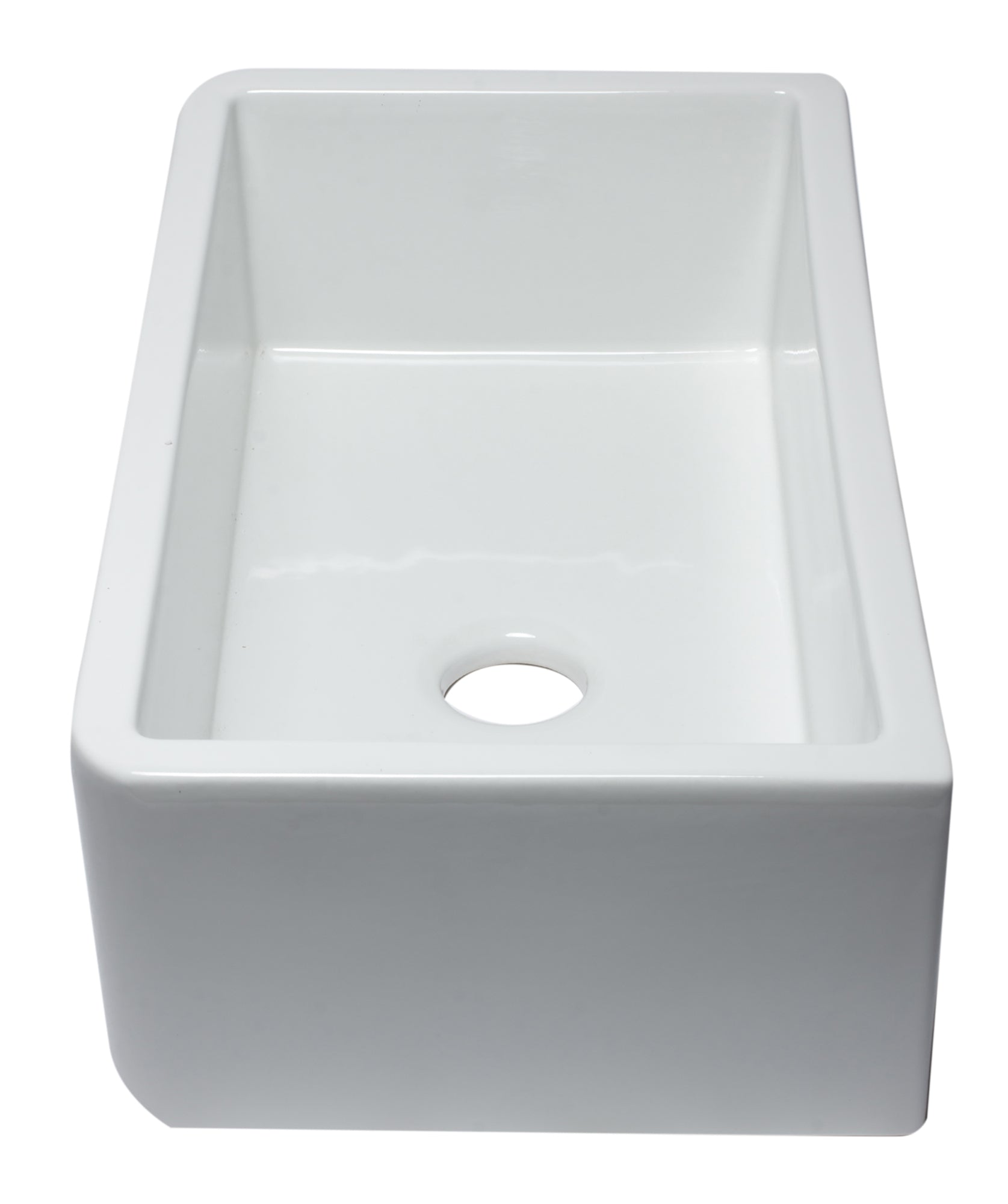 ALFI 33" Single Bowl Thick Wall Fireclay Farmhouse Apron Sink, Reversible, White, AB3318SB-W