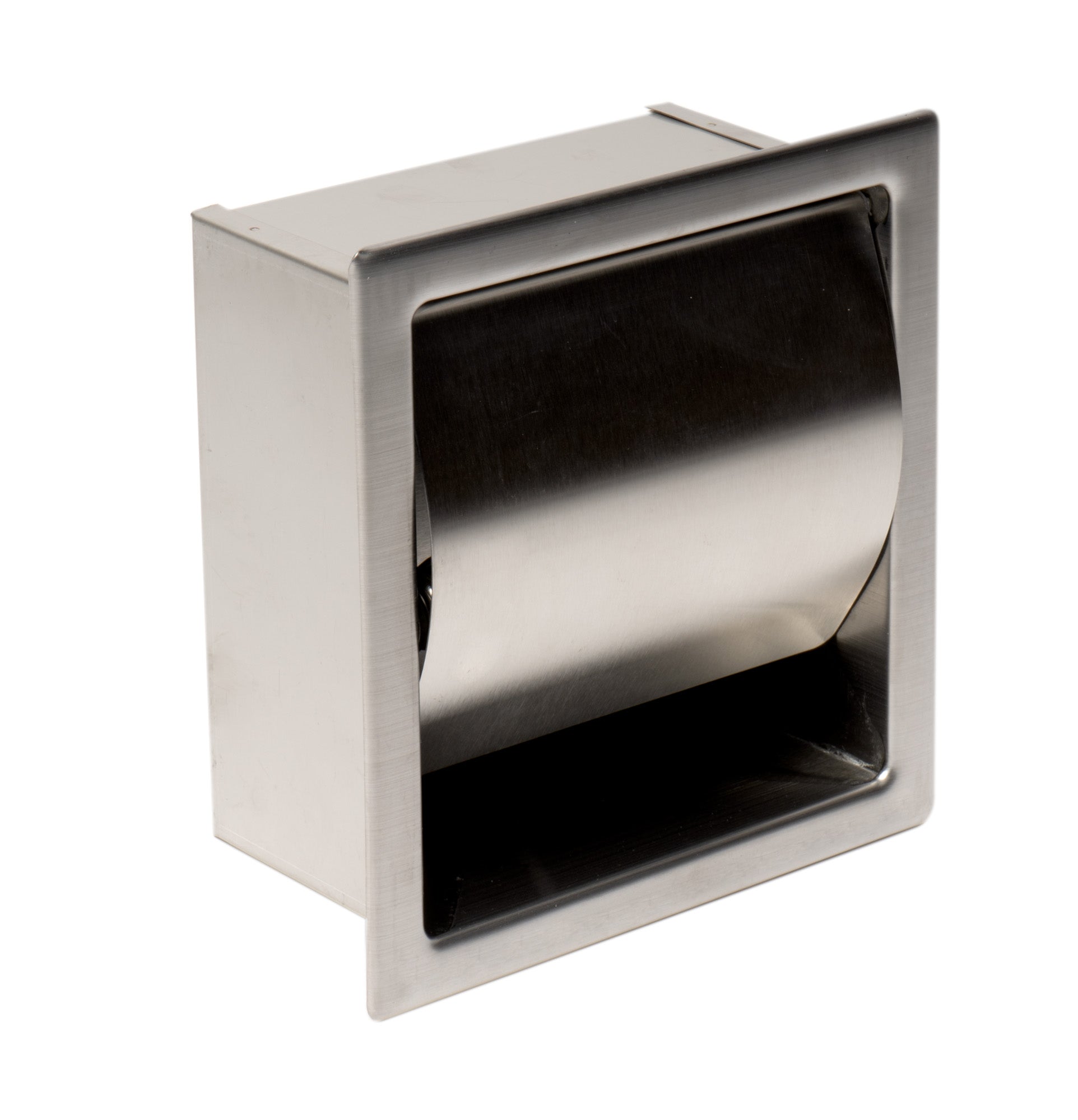 ALFI brand ABTP77-BSS Brushed Stainless Steel Recessed Toilet Paper Holder with Cover, Nickel
