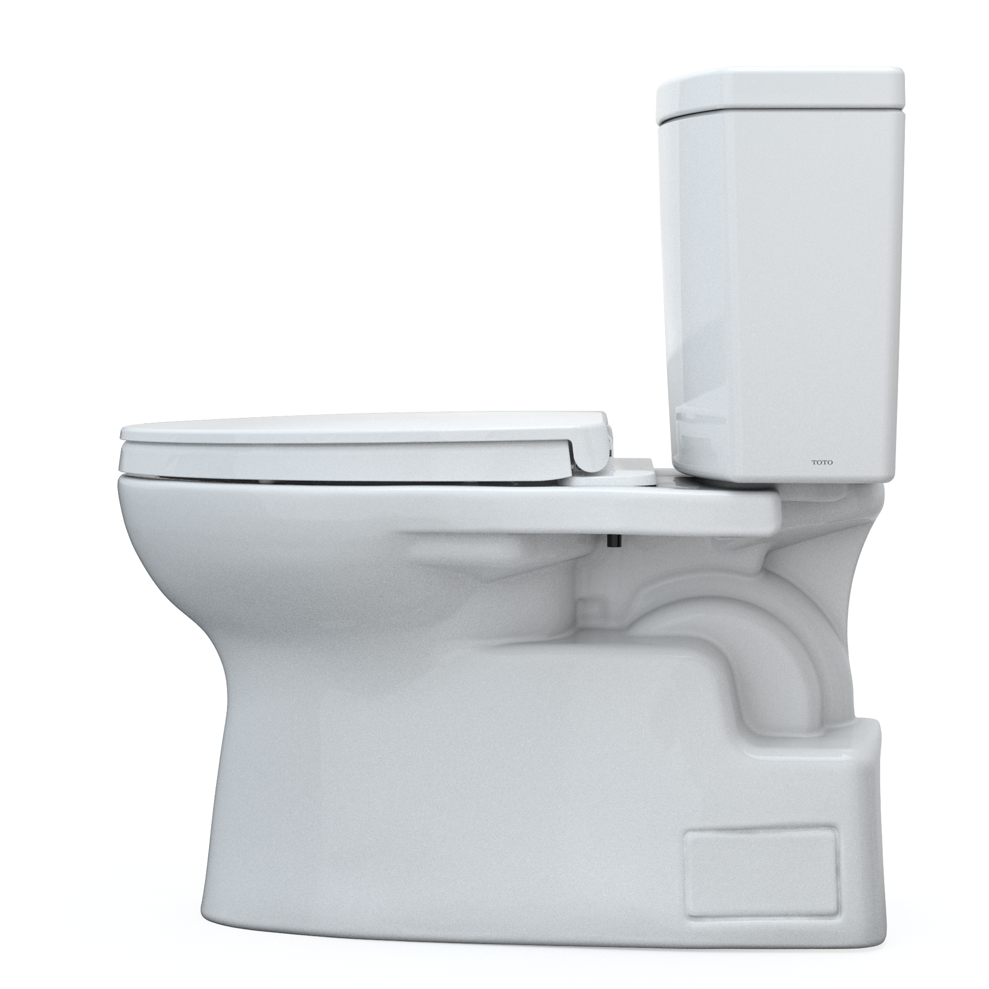 TOTO Vespin II 1G Two-Piece Elongated 1.0 GPF Universal Height Toilet with CEFIONTECT and SS124 SoftClose Seat, WASHLET+ Ready, Cotton White, Vitreous China|Plastic, MS474124CUFG#01