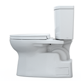 TOTO Vespin II 1G Two-Piece Elongated 1.0 GPF Universal Height Toilet with CEFIONTECT and SS124 SoftClose Seat, WASHLET+ Ready, Cotton White, Vitreous China|Plastic, MS474124CUFG#01