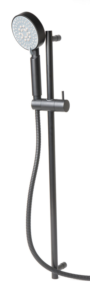 Alternate Image for ALFI brand AB7938-BM Black Matte Round Sliding Rail Hand Shower Set, Brass