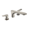 TOTO GO Two-Handle Deck-Mount Roman Tub Filler Trim, Brushed Nickel, Brass, TBG01201U#BN
