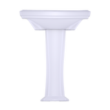 TOTO Clayton Rectangular Pedestal Bathroom Sink for Single Hole Faucets, Cotton White, Vitreous China, LPT780#01