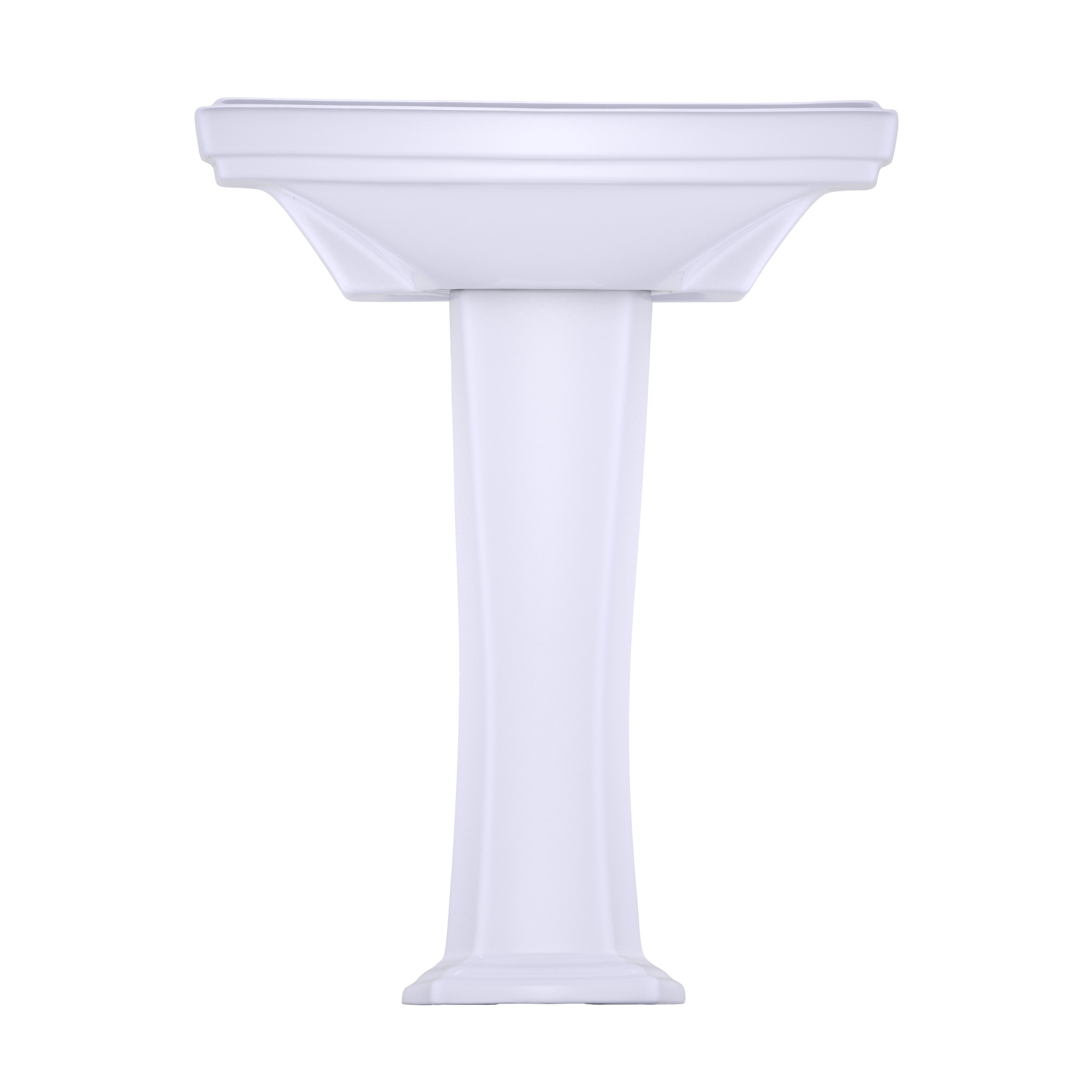 TOTO Clayton Rectangular Pedestal Bathroom Sink for 4 Inch Center Faucets, Cotton White, Vitreous China, LPT780.4#01