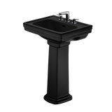 TOTO Promenade 24" x 19-1/4" Rectangular Pedestal Bathroom Sink for 8 inch Center Faucets, Ebony, Vitreous China, LPT532.8N#51