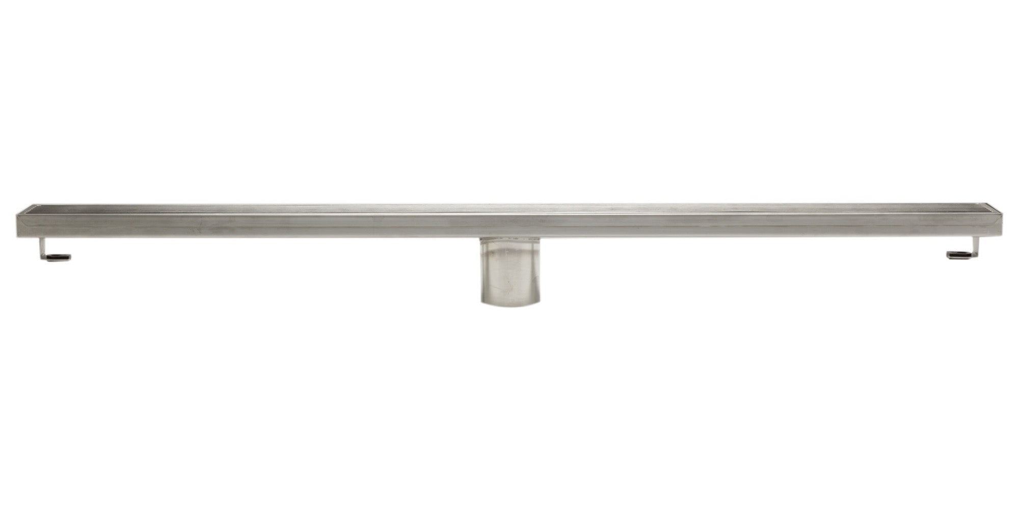 ALFI brand ABLD32D 32" Modern Stainless Steel Linear Shower Drain with Groove Lines, Grey