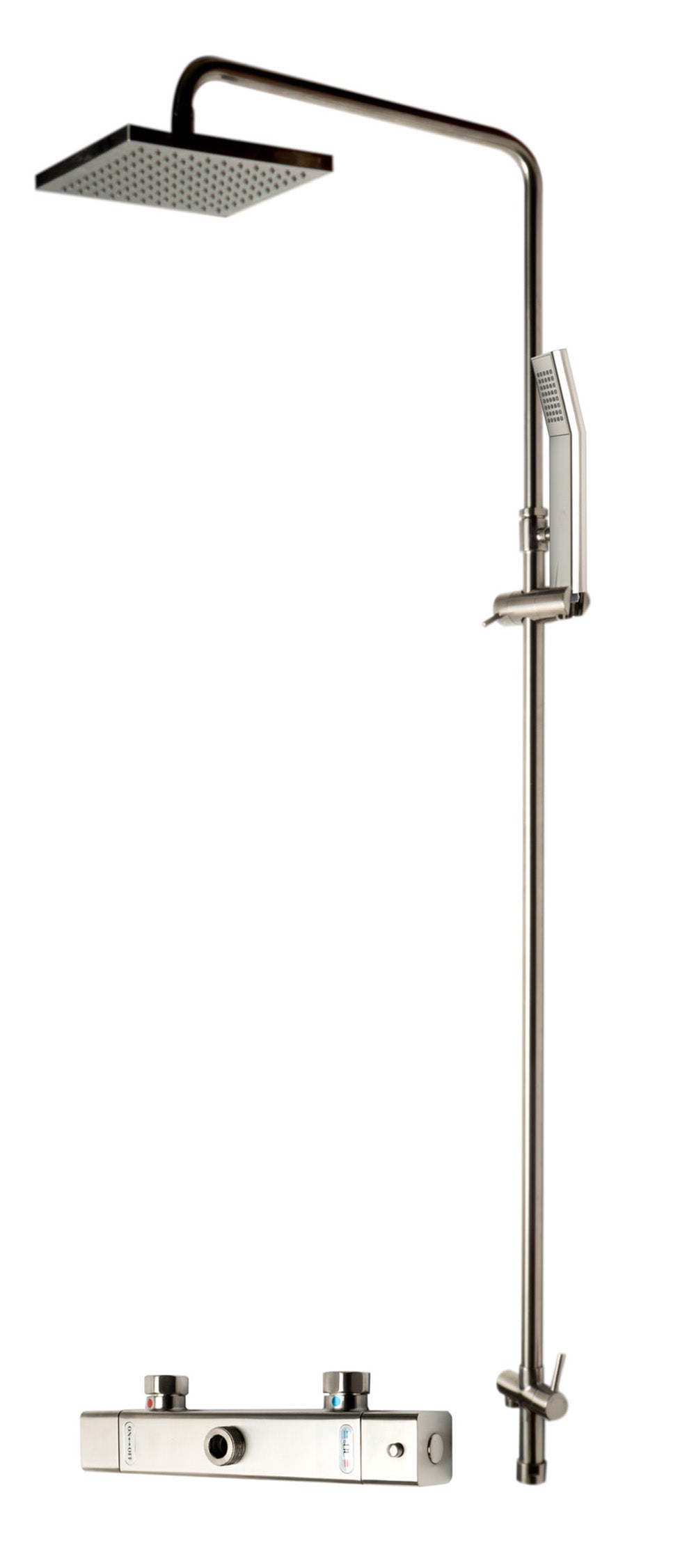 ALFI brand AB2862-BN Brushed Nickel Square Style Thermostatic Exposed Shower Set, Brass