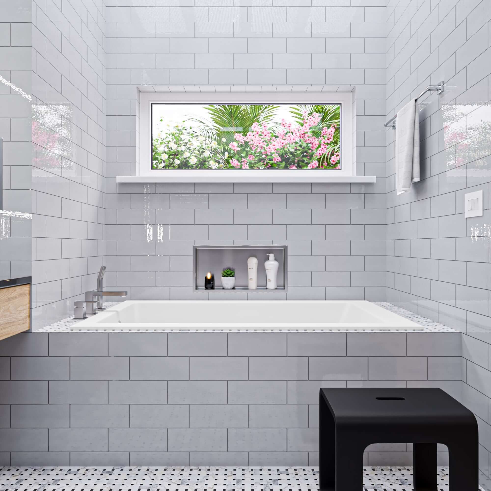 ALFI brand 60 resin square bathtub white matte product image