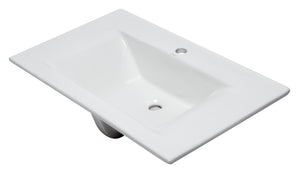 Alternate Image for Eago 31.5" x 18.88" Rectangle Drop In Porcelain Bathroom Sink, White, 1 Faucet Hole, BB127