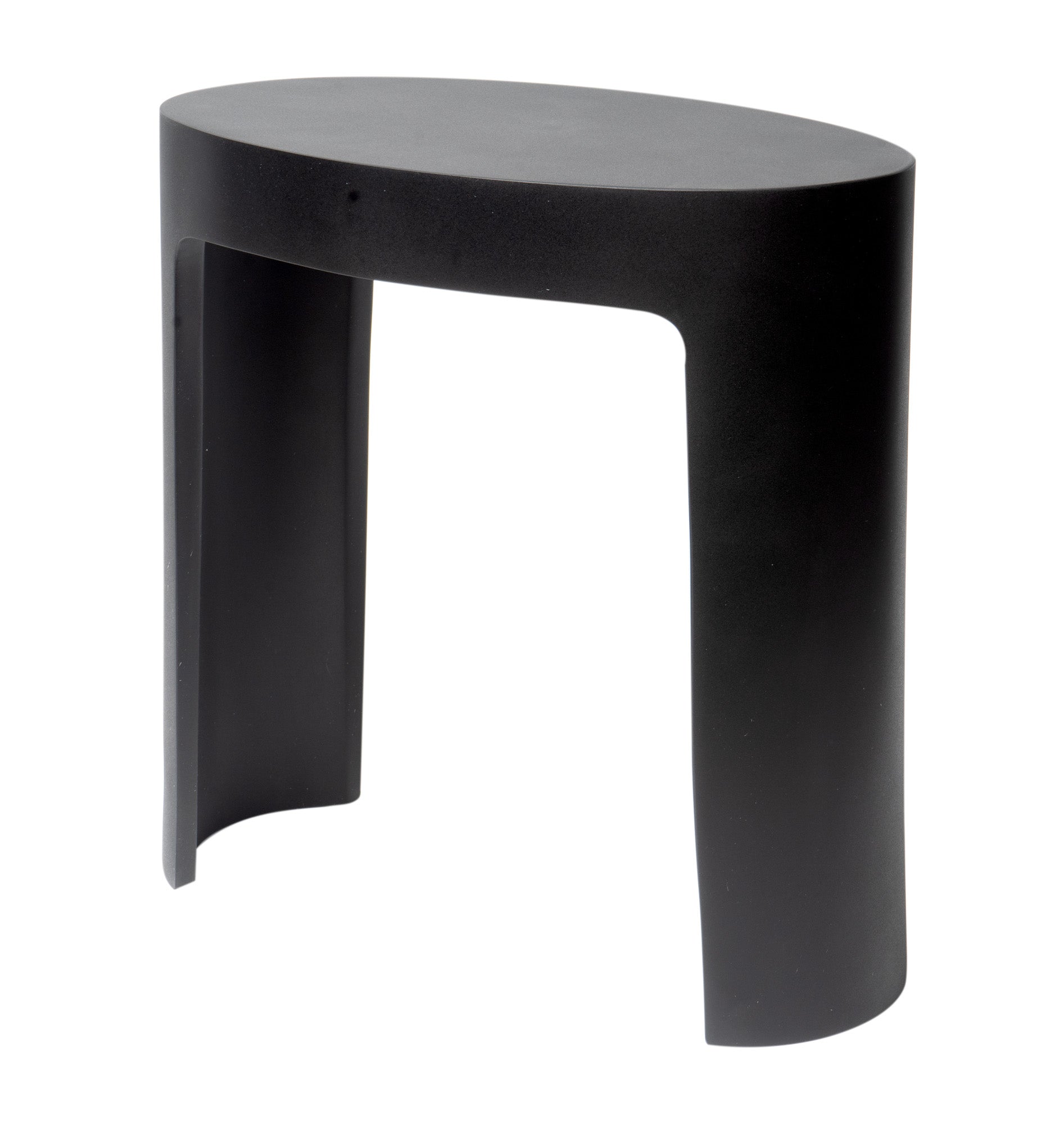 ALFI brand ABST66BM Black Matte Solid Surface Resin Bathroom / Shower Stool, Black & White