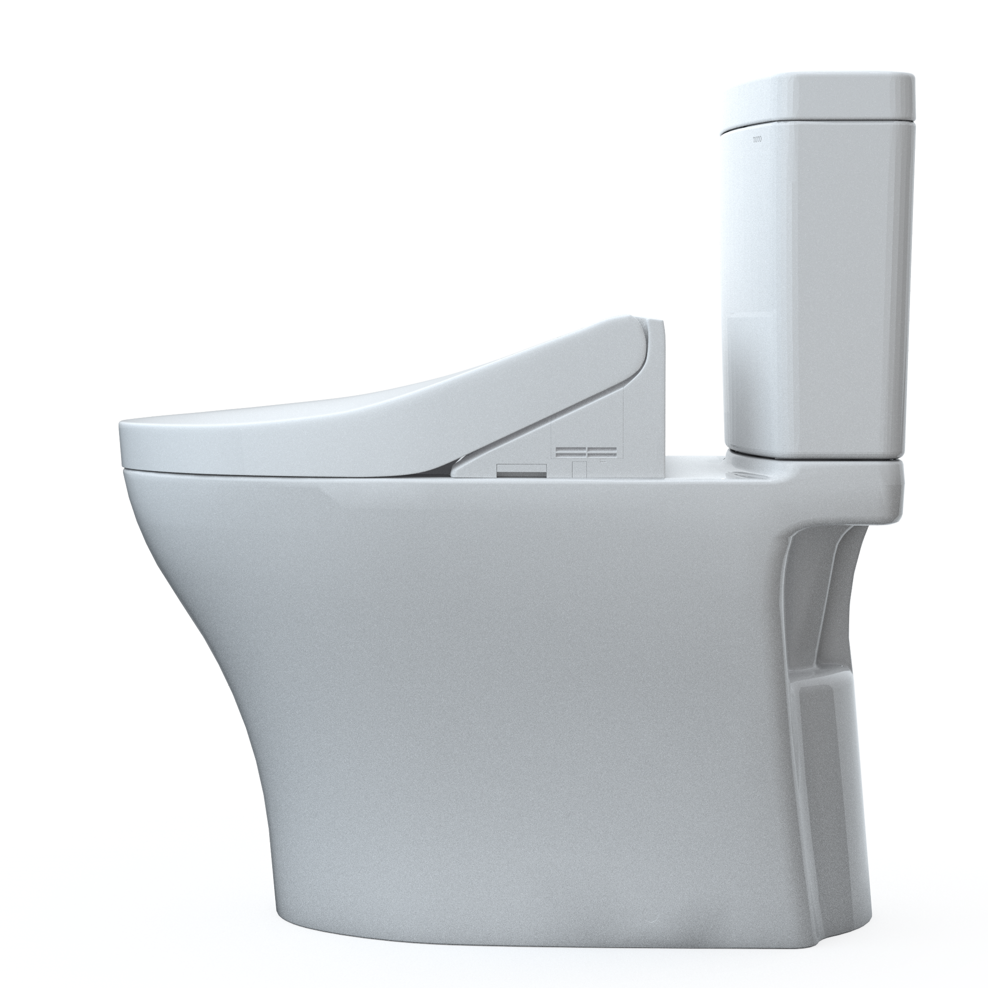 TOTO WASHLET+ Aquia IV Two-Piece Elongated Universal Height Dual Flush 1.28 and 0.9 GPF Toilet and WASHLET C5 Bidet Seat, Cotton White, Vitreous China|Plastic, MW4463084CEMFGN#01