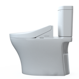 TOTO WASHLET+ Aquia IV Two-Piece Elongated Universal Height Dual Flush 1.28 and 0.9 GPF Toilet and WASHLET C5 Bidet Seat, Cotton White, Vitreous China|Plastic, MW4463084CEMFGN#01