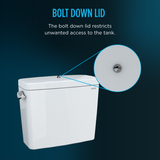 TOTO Drake 1.28 GPF Insulated Toilet Tank with Bolt-Down Lid, Cotton White, Vitreous China, ST776EDB#01