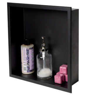 Alternate Image for ALFI brand ABNC1616-BLA 16" x 16" Black Matte Stainless Steel Square Single Shelf Bath Shower Niche, 20 Gauge