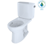 TOTO Drake II Two-Piece Elongated 1.28 GPF Universal Height Toilet with CEFIONTECT and Right-Hand Trip Lever, Cotton White, Vitreous China, CST454CEFRG#01